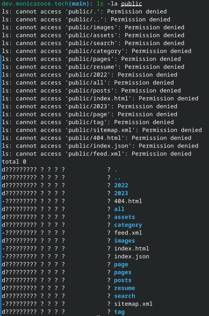 Directory listing of incorrect permissions in a web server